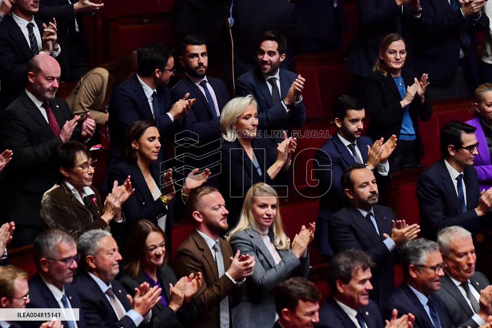 Motion De Censure Vote at The National Assembly - Paris