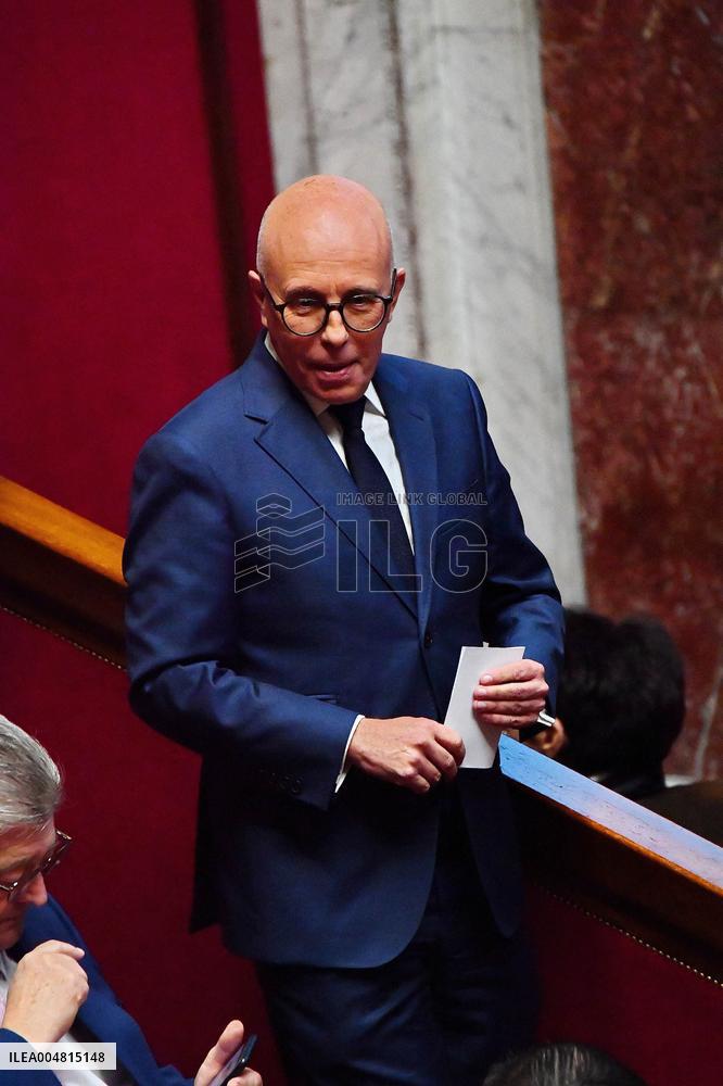 Motion De Censure Vote at The National Assembly - Paris