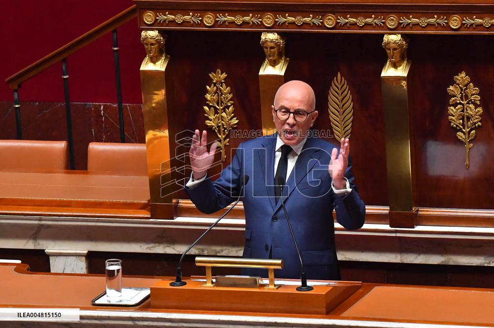 Motion De Censure Vote at The National Assembly - Paris