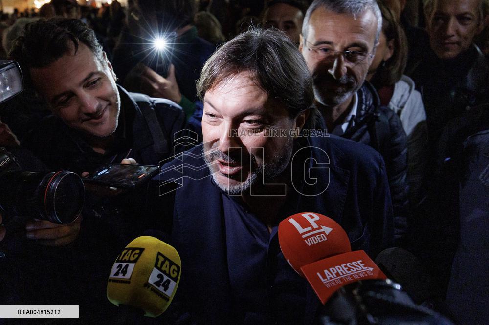 Passeggiata per la libertà per accompagnare Sigfrido Ranucci in commissione Vigilanza Rai