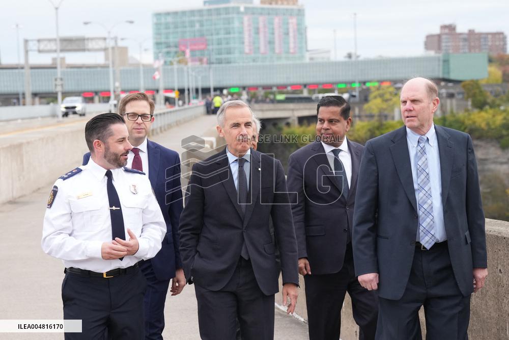 PM Mark Carney At Rainbow Bridge Border Crossing - Niagara Falls