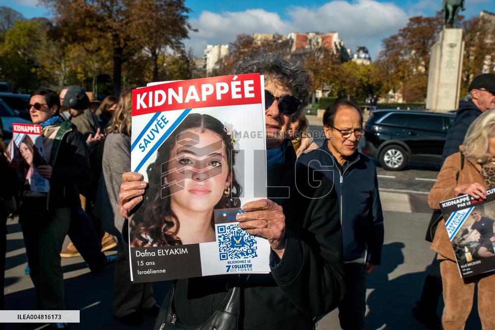Rally Organized by The CRIF in Support of Israeli Hostages - Paris