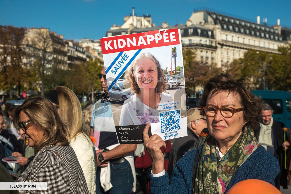 Rally Organized by The CRIF in Support of Israeli Hostages - Paris