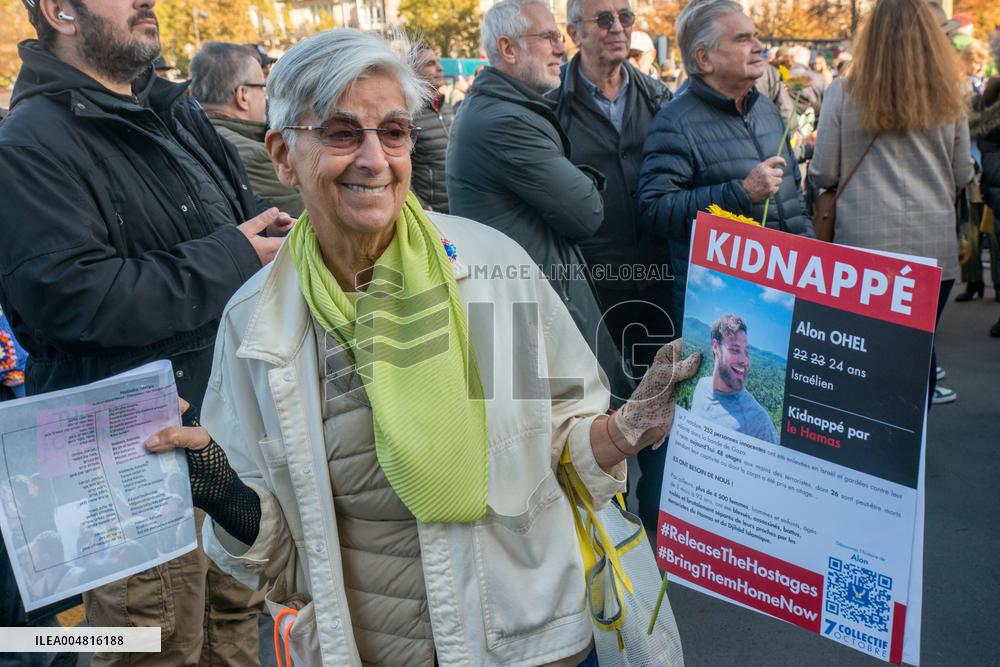 Rally Organized by The CRIF in Support of Israeli Hostages - Paris