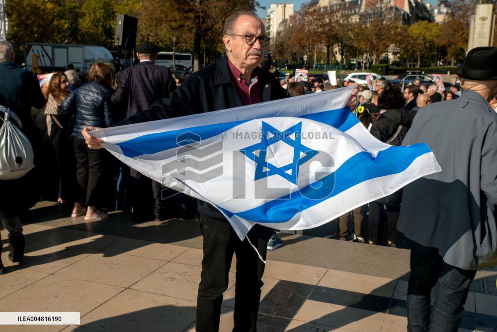 Rally Organized by The CRIF in Support of Israeli Hostages - Paris