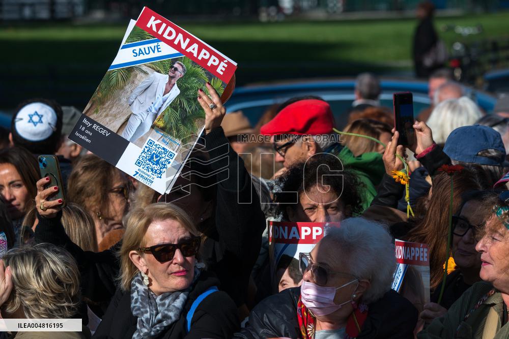 Rally Organized by The CRIF in Support of Israeli Hostages - Paris