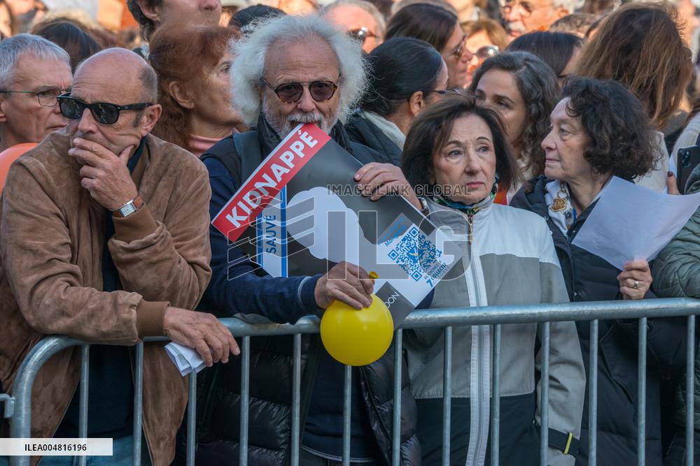 Rally Organized by The CRIF in Support of Israeli Hostages - Paris