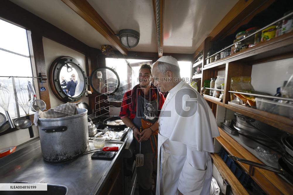Pope Leo XIV Visits Med 25 Bel Espoir Ship - Rome