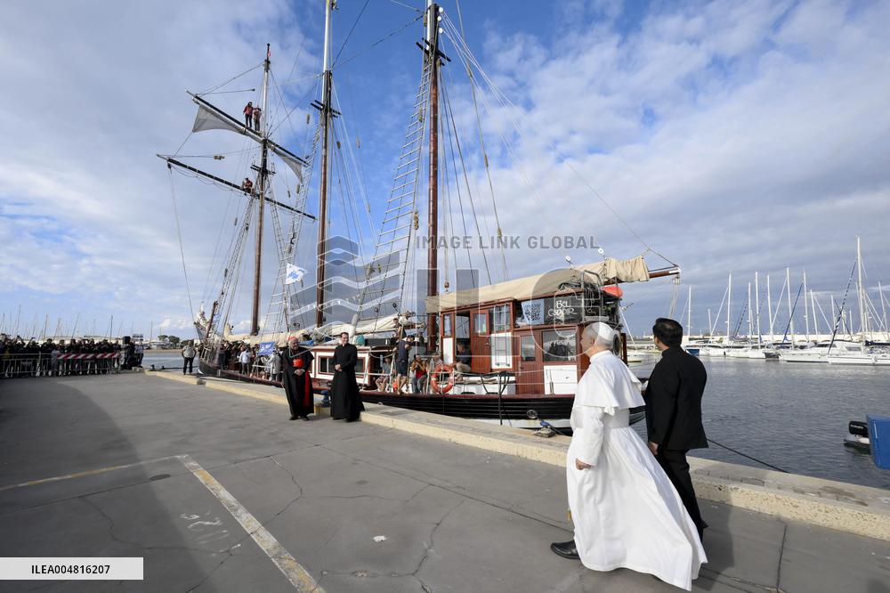 Pope Leo XIV Visits Med 25 Bel Espoir Ship - Rome