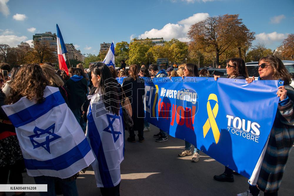 Rally Organized by The CRIF in Support of Israeli Hostages - Paris