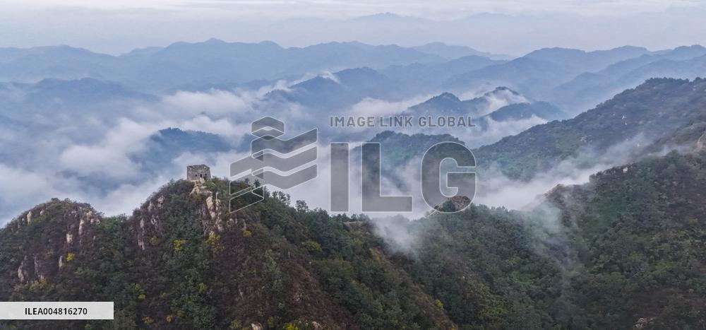Aerial Drone Shots Of Great Wall - China