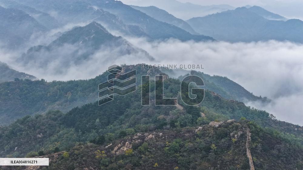 Aerial Drone Shots Of Great Wall - China