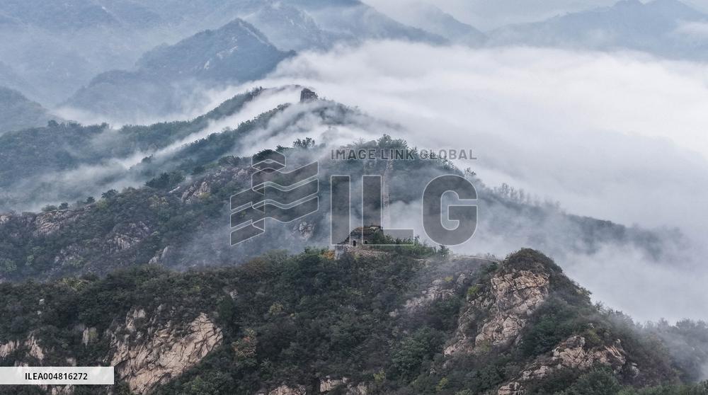 Aerial Drone Shots Of Great Wall - China