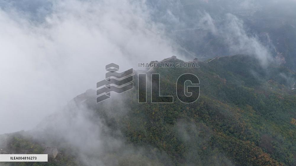 Aerial Drone Shots Of Great Wall - China