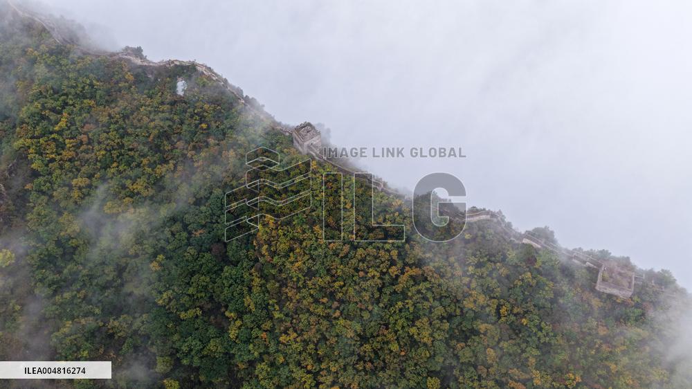 Aerial Drone Shots Of Great Wall - China