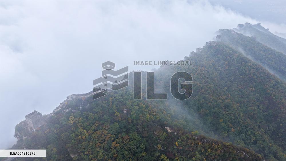 Aerial Drone Shots Of Great Wall - China
