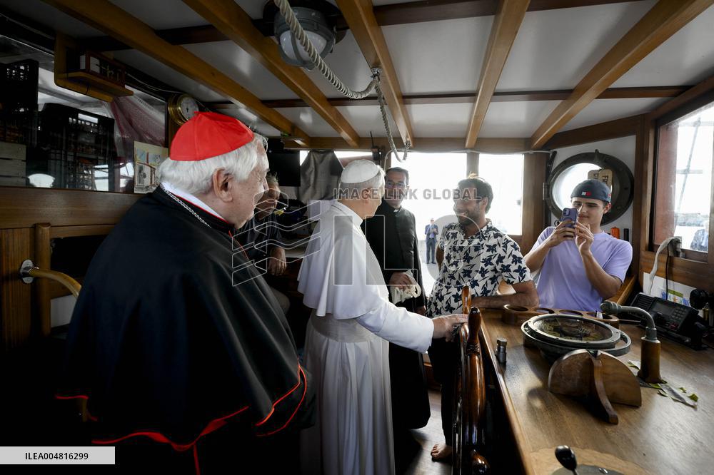 Pope Leo XIV visits Peace Training Ship at Ostia Harbour - Italy