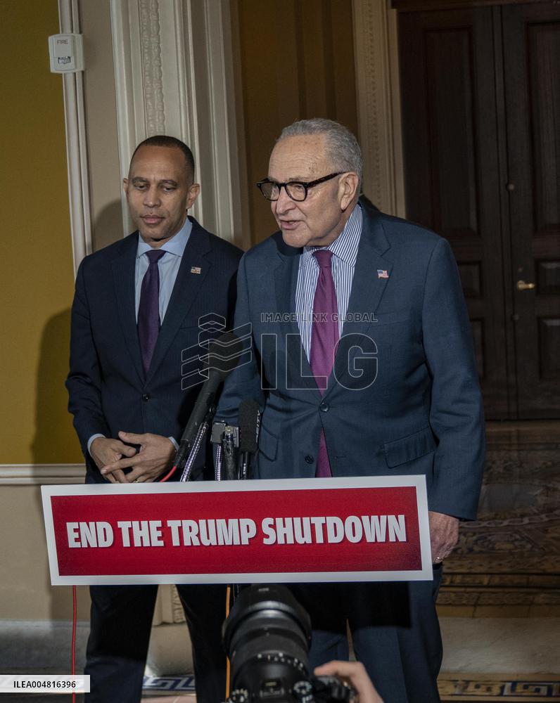 Schumer and Jeffries Press Conference on the Government Shutdown