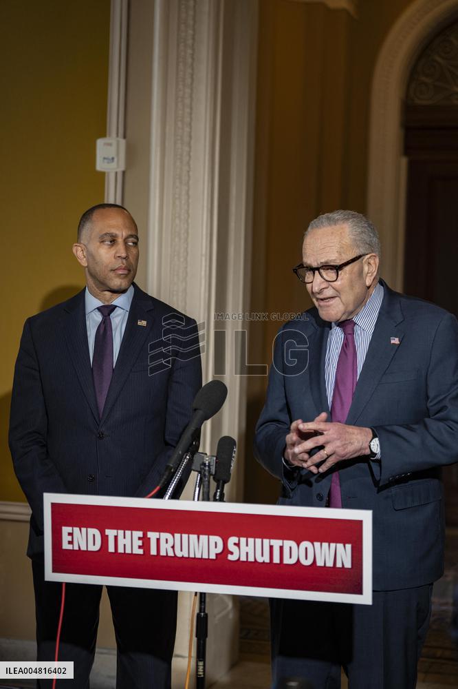 Schumer and Jeffries Press Conference on the Government Shutdown