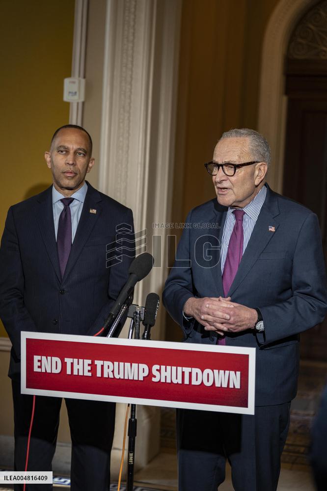 Schumer and Jeffries Press Conference on the Government Shutdown