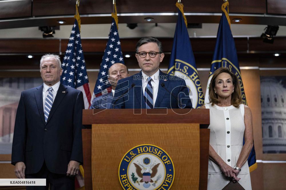 House Speaker Mike Johnson, R-La. daily   press conference on Capitol Hill,