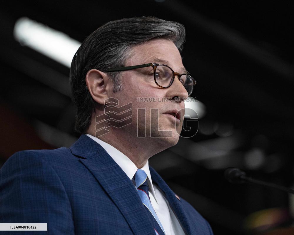 House Speaker Mike Johnson, R-La. daily   press conference on Capitol Hill,