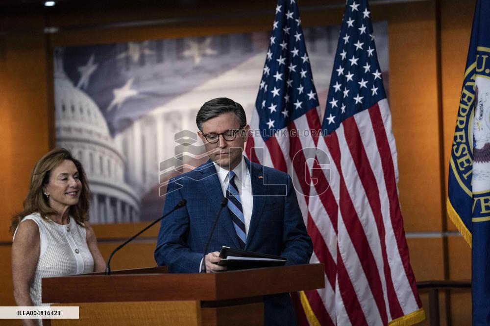 House Speaker Mike Johnson, R-La. daily   press conference on Capitol Hill,