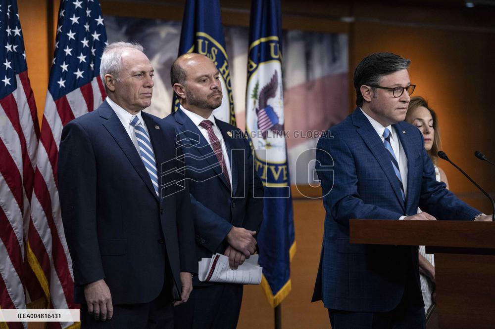 House Speaker Mike Johnson, R-La. daily   press conference on Capitol Hill,