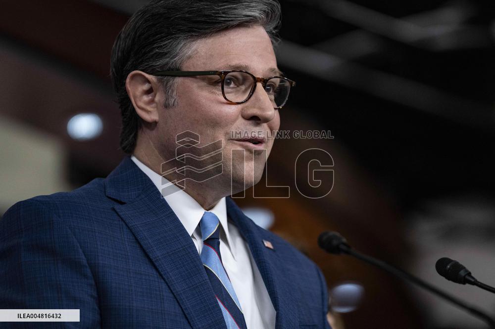 House Speaker Mike Johnson, R-La. daily   press conference on Capitol Hill,