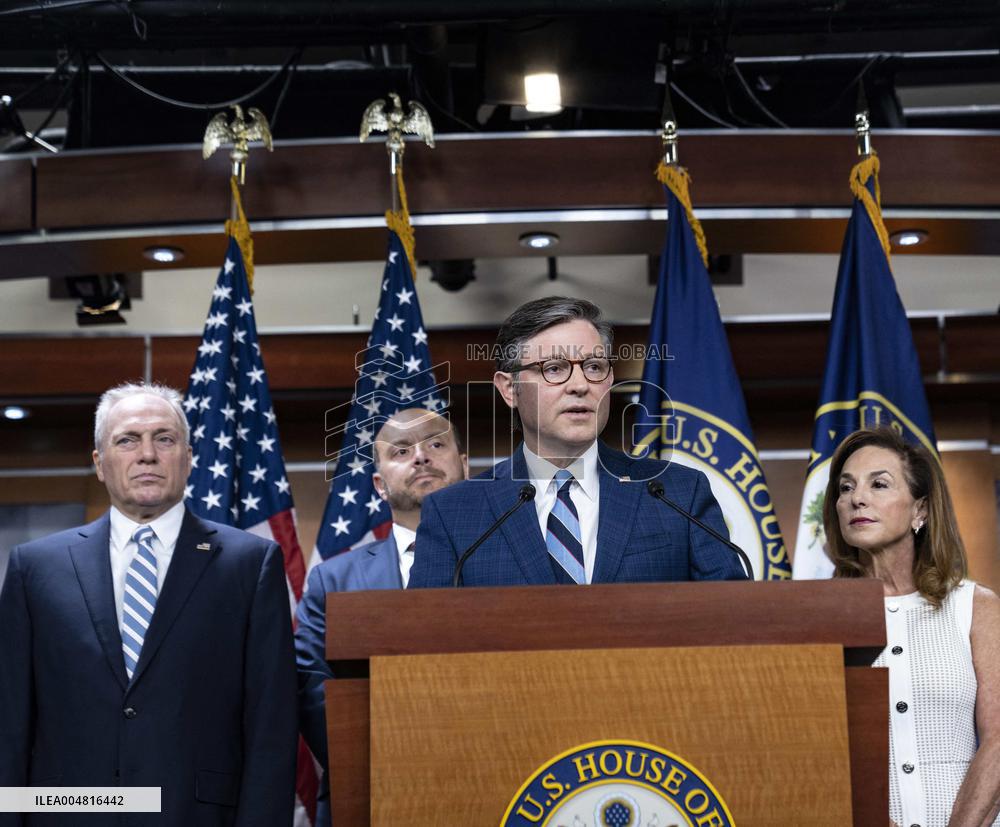 House Speaker Mike Johnson, R-La. daily   press conference on Capitol Hill,