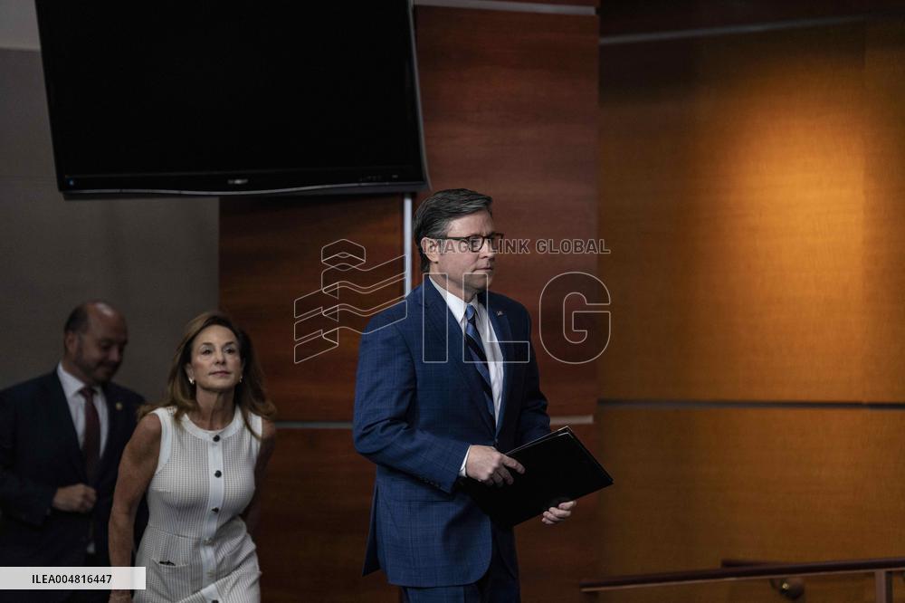 House Speaker Mike Johnson, R-La. daily   press conference on Capitol Hill,