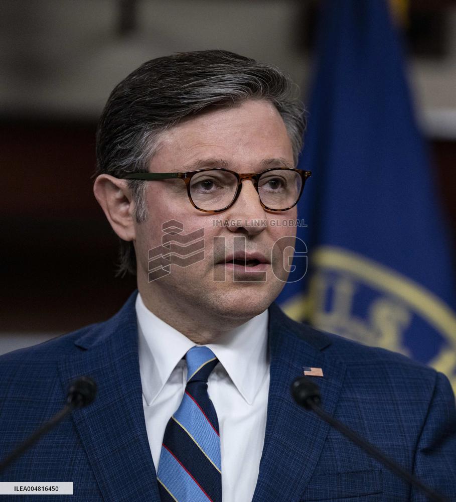 House Speaker Mike Johnson, R-La. daily   press conference on Capitol Hill,