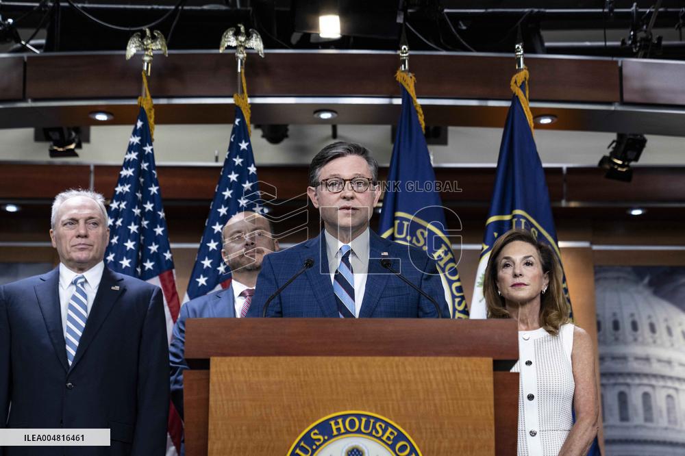 House Speaker Mike Johnson, R-La. daily   press conference on Capitol Hill,