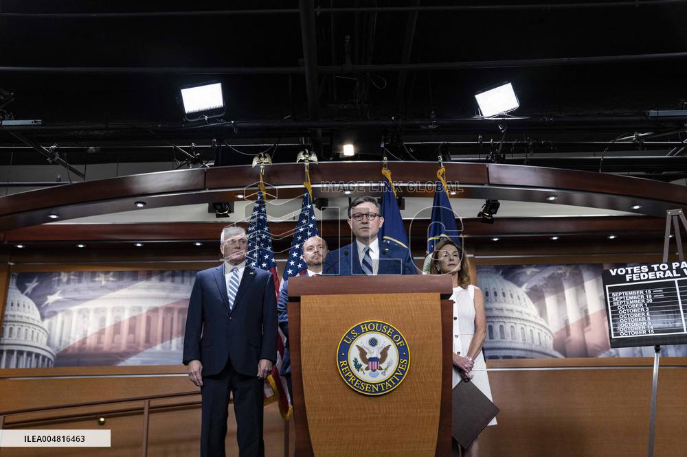 House Speaker Mike Johnson, R-La. daily   press conference on Capitol Hill,