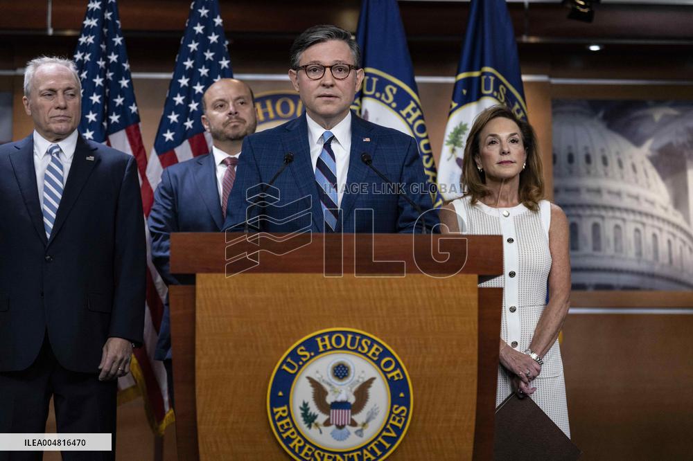House Speaker Mike Johnson, R-La. daily   press conference on Capitol Hill,