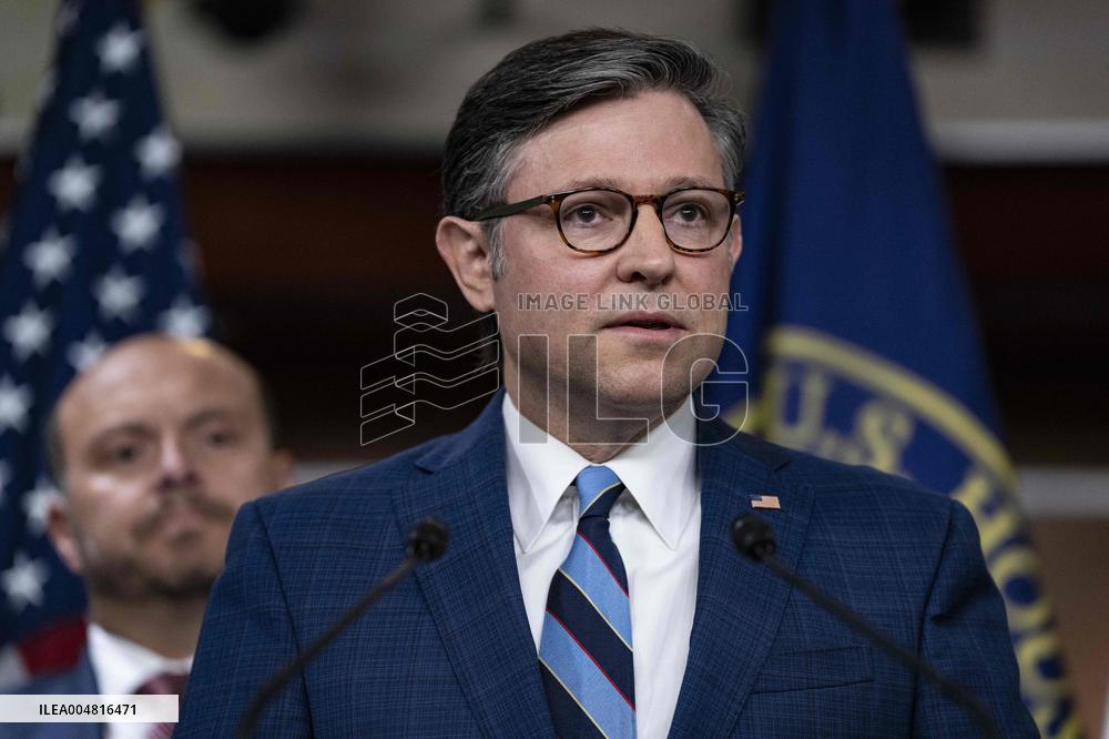 House Speaker Mike Johnson, R-La. daily   press conference on Capitol Hill,