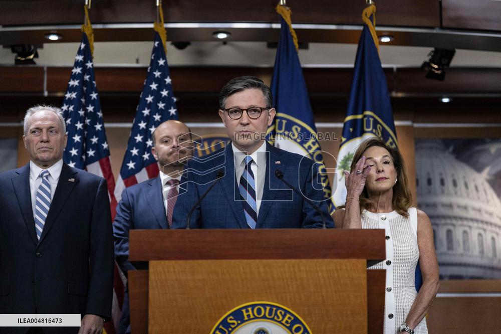 House Speaker Mike Johnson, R-La. daily   press conference on Capitol Hill,