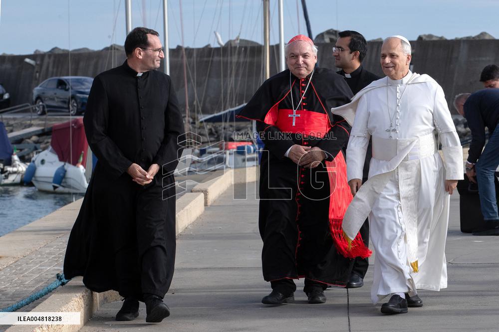 Pope Leo XIV Visits The Med 25 Bel Espoir Peace Training Ship - Italy