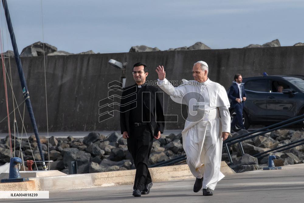 Pope Leo XIV Visits The Med 25 Bel Espoir Peace Training Ship - Italy