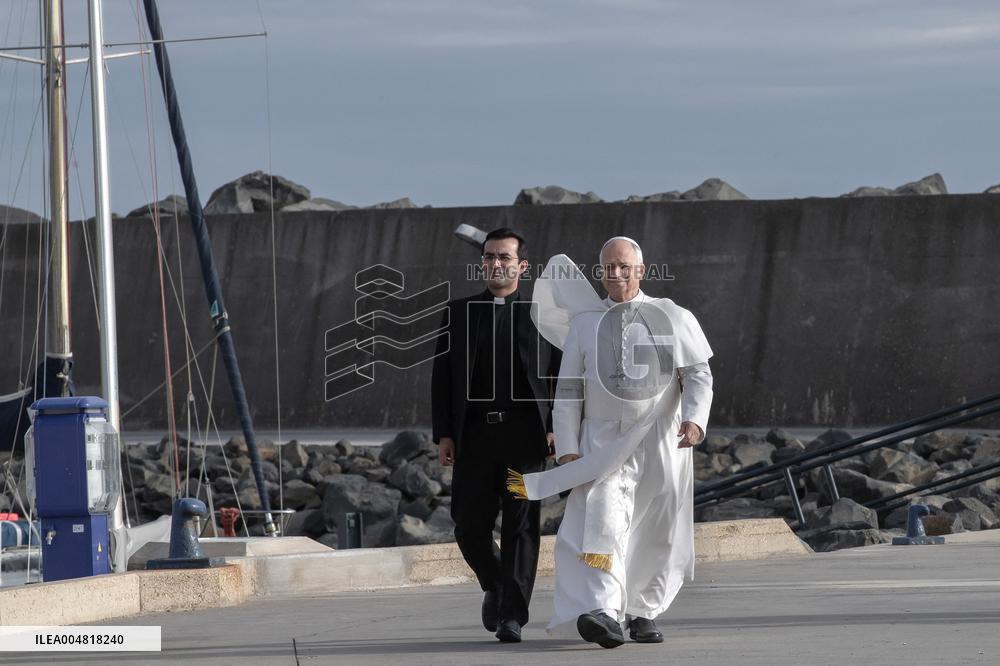 Pope Leo XIV Visits The Med 25 Bel Espoir Peace Training Ship - Italy