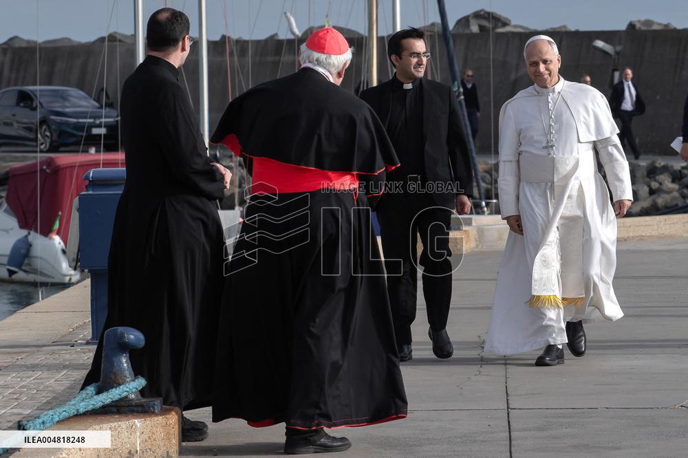 Pope Leo XIV Visits The Med 25 Bel Espoir Peace Training Ship - Italy