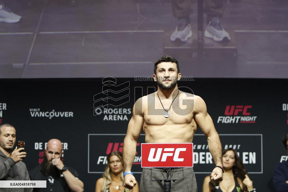 UFC Fight Night Weigh-In Event Ridder vs Allen - Vancouver