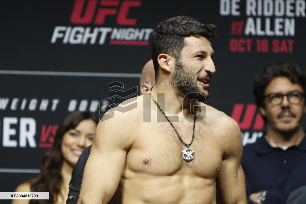UFC Fight Night Weigh-In Event Ridder vs Allen - Vancouver