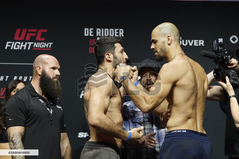 UFC Fight Night Weigh-In Event Ridder vs Allen - Vancouver