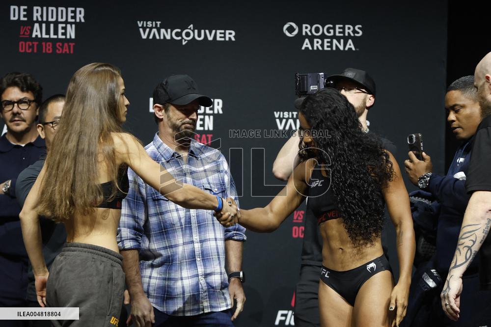 UFC Fight Night Weigh-In Event Ridder vs Allen - Vancouver