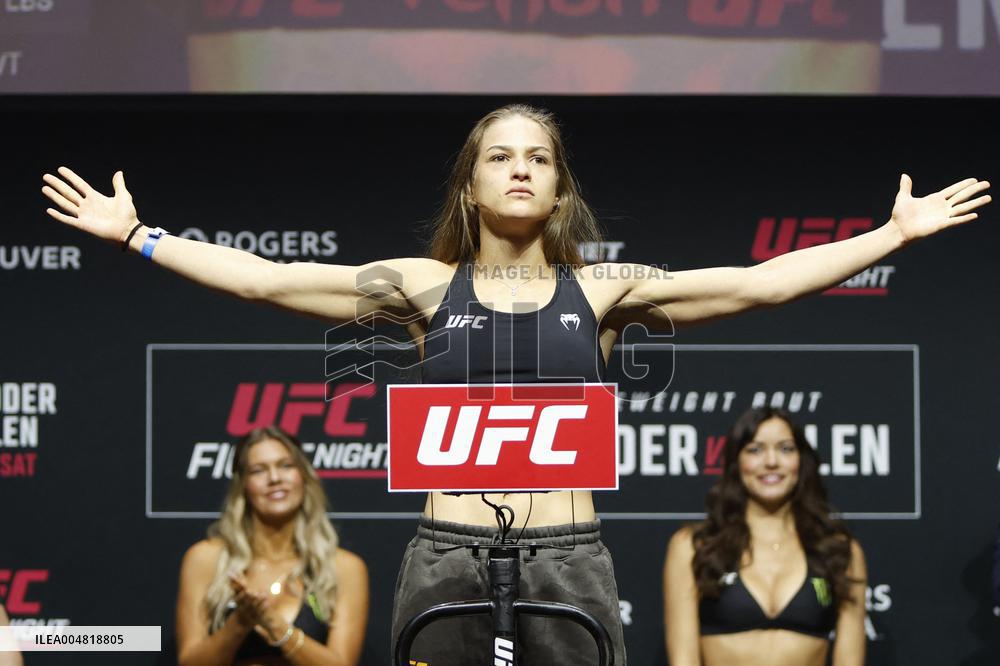 UFC Fight Night Weigh-In Event Ridder vs Allen - Vancouver