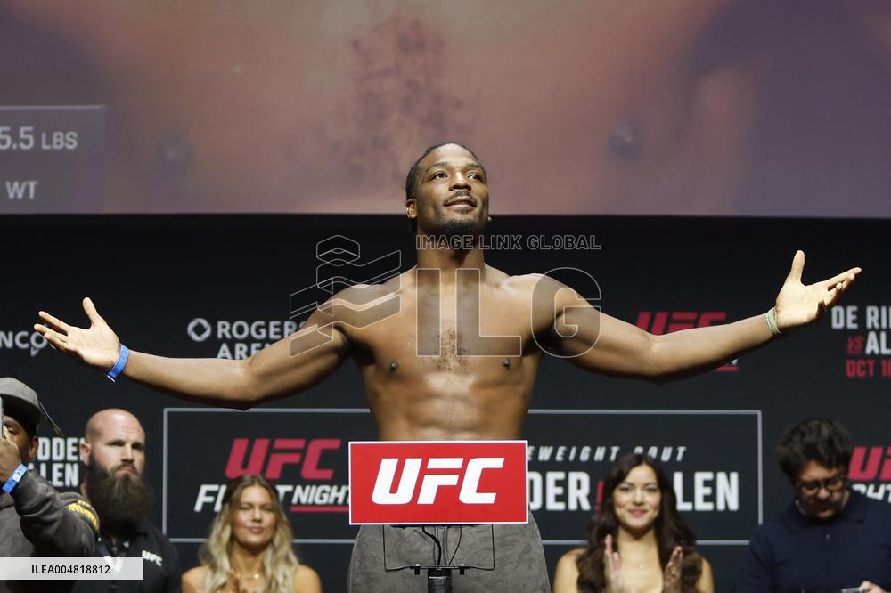 UFC Fight Night Weigh-In Event Ridder vs Allen - Vancouver