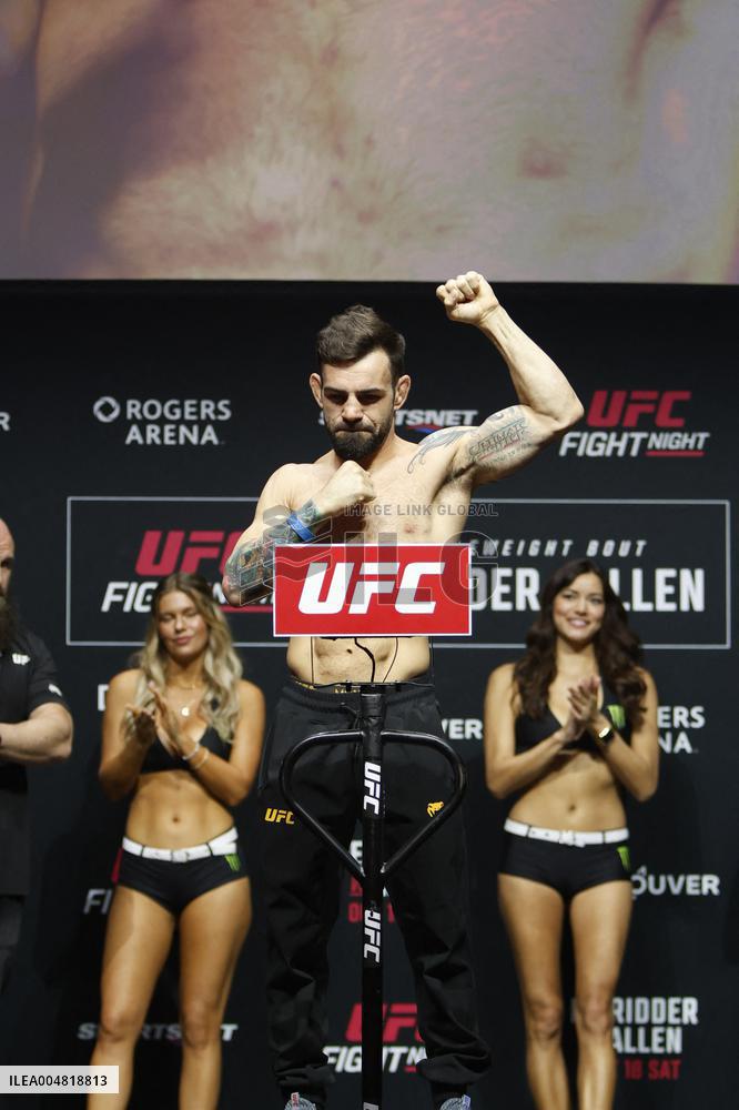 UFC Fight Night Weigh-In Event Ridder vs Allen - Vancouver