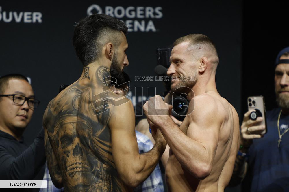 UFC Fight Night Weigh-In Event Ridder vs Allen - Vancouver