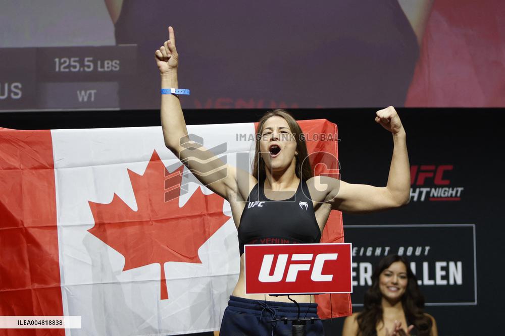 UFC Fight Night Weigh-In Event Ridder vs Allen - Vancouver